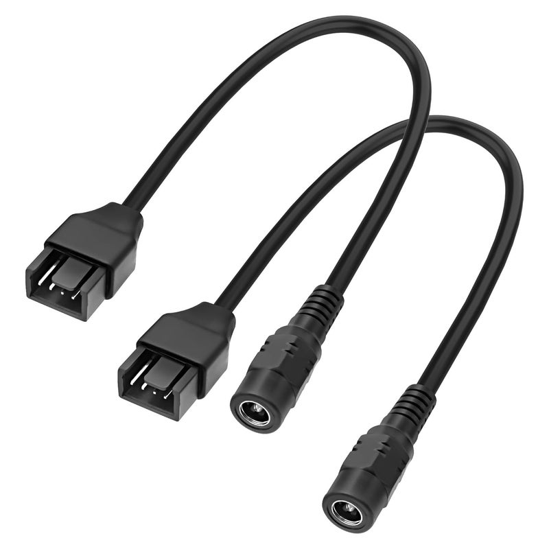 XMSJSIY 12V DC 5.5mm*2.1mm Female to 4 Pin Male PWM Fan PC Cooling Fan Power Adapter Connector Extension Cable Cord for Computer Case -20CM/7.8INCH 2PCS - Image 1